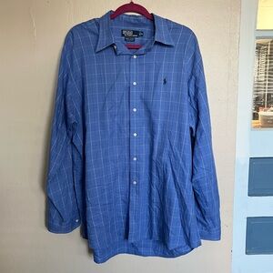 Polo Ralph Lauren blue plaid lowell sport cotton button down shirt